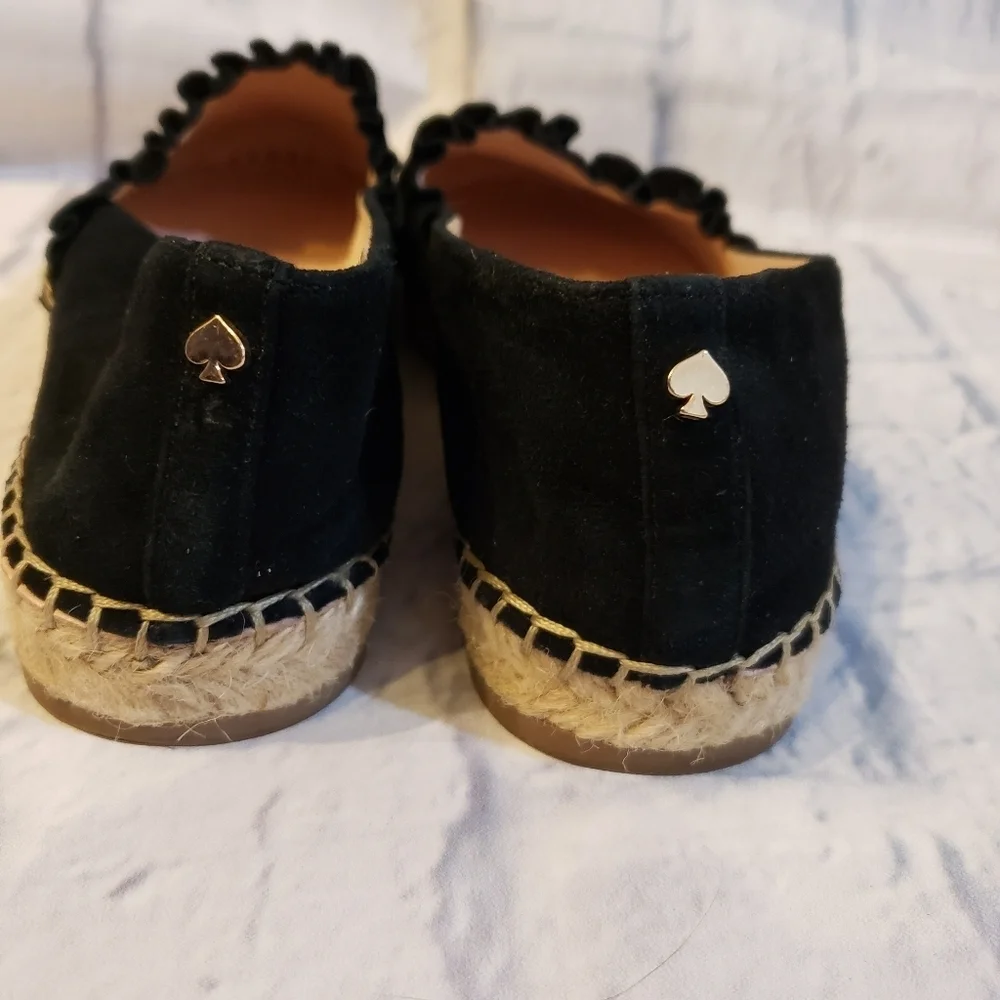 Kate Spade Lisbon Black Suede Espadrille